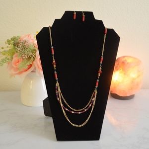 Long Necklace and Earring Set